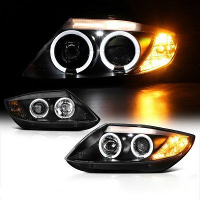 BMW Z4 2003-2008 Black Halo HID Projector Headlights