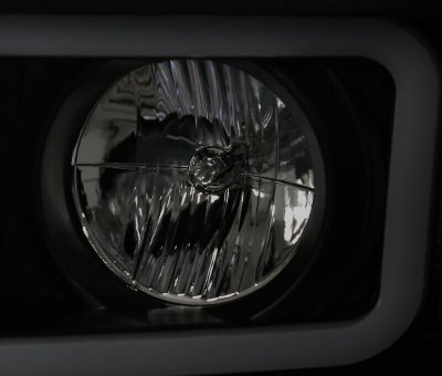 Chevy Silverado 2500HD 2007-2014 LED DRL Projector Headlights Black Smoked