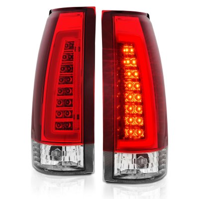 Chevy 1500 Pickup 1988-1998 Red Tube LED Tail Lights