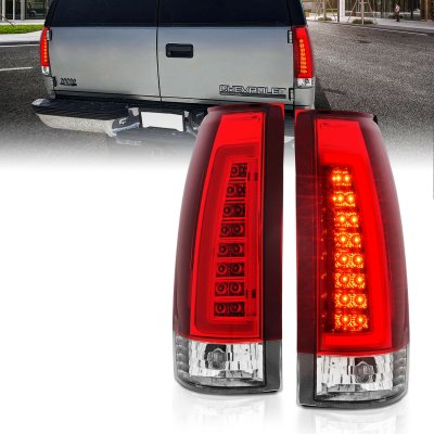 Chevy 2500 Pickup 1988-1998 Red Tube LED Tail Lights