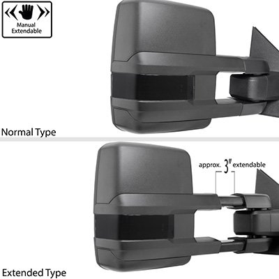Chevy Suburban 2000-2002 Power Folding Tow Mirrors Smoked Switchback LED DRL Sequential Signal
