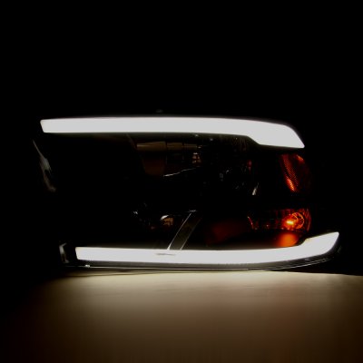 Dodge Ram 2009-2018 Black Smoked LED DRL Headlights