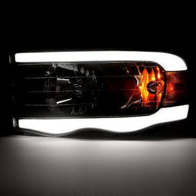 Dodge Ram 3500 2003-2005 Black Smoked LED DRL Headlights
