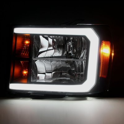 G-PLUS LED Headlights + Bumper Lamps – Smoke Amber, For 1999-2007 GMC Sierra/Yukon – Pair