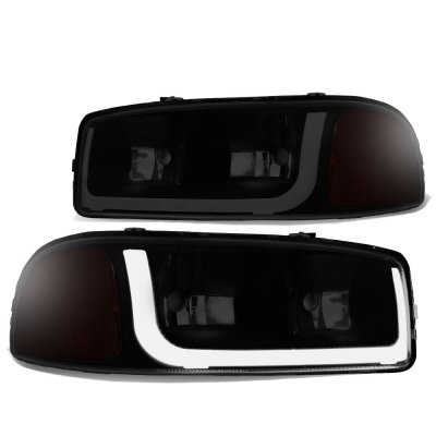 GMC Yukon 2000-2006 Black Smoked LED DRL Headlights