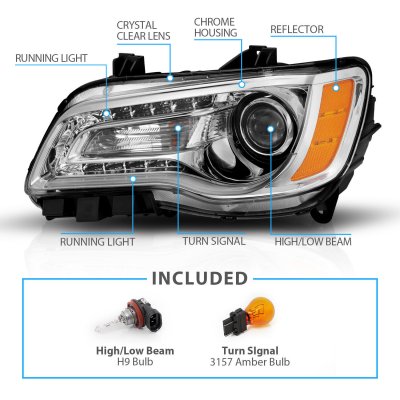 Chrysler 300 2011-2014 LED DRL Projector Headlights