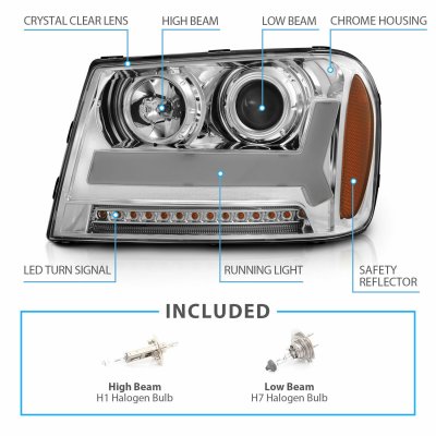 Chevy TrailBlazer LT 2006-2009 LED DRL Projector Headlights