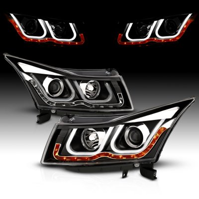 Chevy Cruze 2010-2015 Black Projector Headlights LED DRL