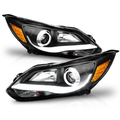 Ford Focus 2012-2014 Black Projector Headlights LED DRL
