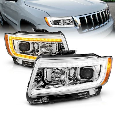Jeep Grand Cherokee 2011-2013 Projector Headlights LED DRL Switchback Signals