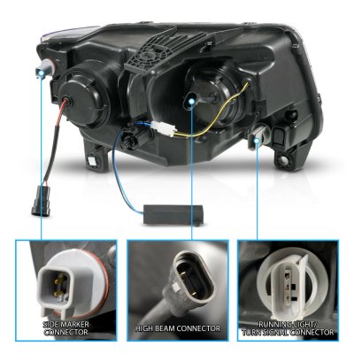 Jeep Grand Cherokee 2011-2013 Projector Headlights LED DRL Switchback Signals