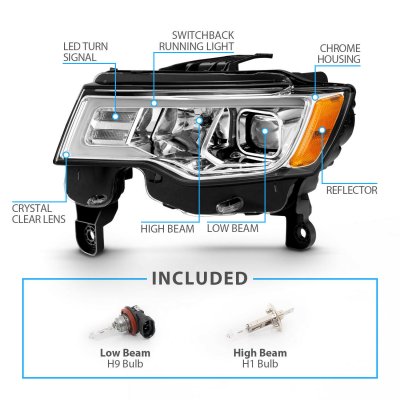 Jeep Grand Cherokee 2017-2019 Projector Headlights LED DRL Switchback Signals
