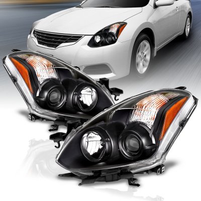 Nissan Altima Coupe 2010-2013 Projector Headlights Black