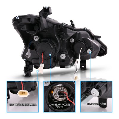 Nissan Altima Sedan 2013-2015 Black Projector Headlights LED DRL