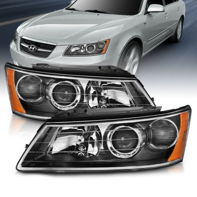 Hyundai Sonata 2006-2008 Black Projector Headlights