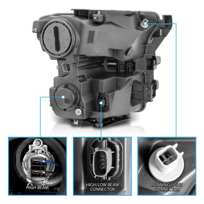 Ford F150 2015-2017 Black Facelift DRL Projector Headlights