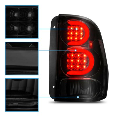 Chevy TrailBlazer 2002-2009 Black Smoked LED Tail Lights Tube