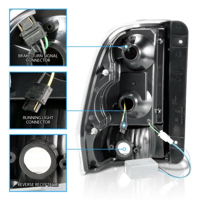 Chevy TrailBlazer 2002-2009 Black Smoked LED Tail Lights Tube