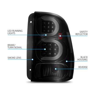Chevy TrailBlazer 2002-2009 Black Smoked LED Tail Lights Tube