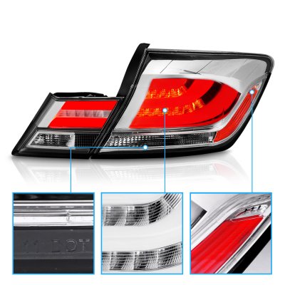 14-Piece Chrome Bumper Grille Set With Fog Lights For 2013-2015 Honda Civic Sedan – Includes Bulbs, Bezels, Brackets