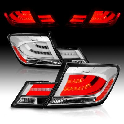 Honda Civic Sedan 2013-2015 Chrome Tube LED Tail Lights