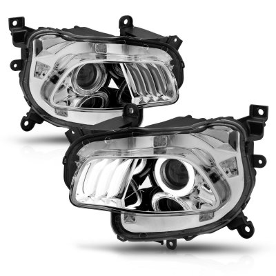 SEBLAFF Halogen Projector Headlights For Jeep Cherokee 2014-2018 - Black Housing, Clear Lens, DOT/SAE, Pair