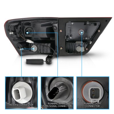 Jeep Grand Cherokee 2011-2013 Black Tube LED Tail Lights