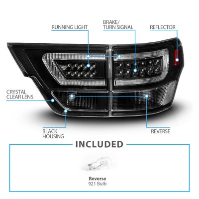Jeep Grand Cherokee 2011-2013 Black Tube LED Tail Lights
