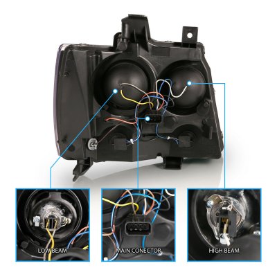 Chevy Avalanche 2007-2013 Projector Headlights DRL
