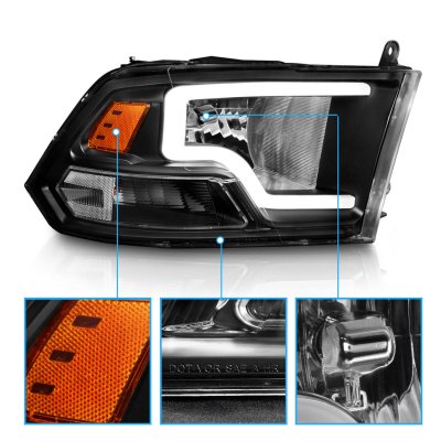 Dodge Ram 2500 2010-2018 Black DRL Headlights