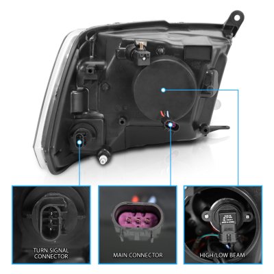 Dodge Ram 2500 2010-2018 Projector Headlights LED Halo Signals