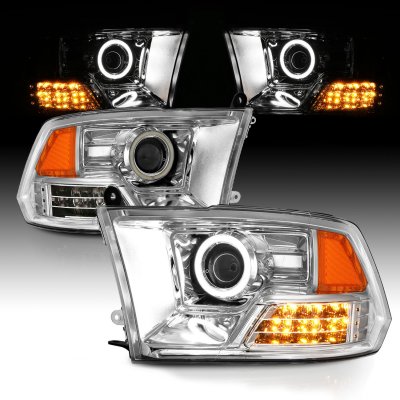 Dodge Ram 2500 2010-2018 Projector Headlights LED Halo Signals