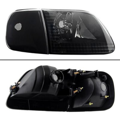 Ford F150 1997-2003 Black Smoked Euro Headlights and Corner Lights