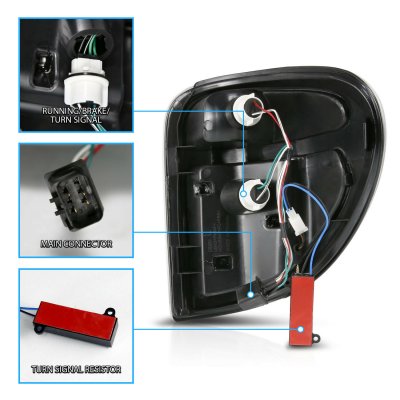 Dodge Caravan 2004-2007 Black LED Tail Lights Tube