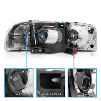 GMC Yukon XL 2000-2006 Black Headlights LED DRL