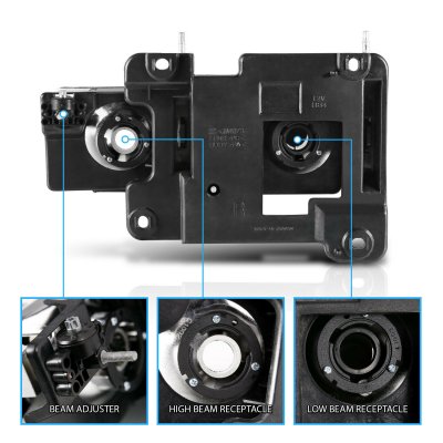 Chevy Silverado 1994-1998 Black Headlights C-Tube DRL