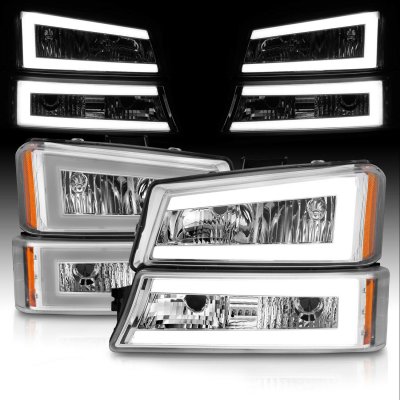 Chevy Silverado 2003-2006 Headlights Set LED DRL
