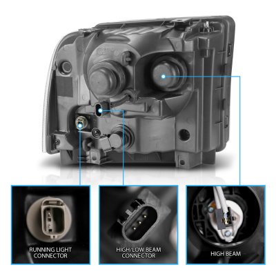 Ford F450 Super Duty 2005-2007 Black LED DRL Projector Headlights