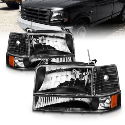 Ford Bronco 1992-1996 Black Headlights