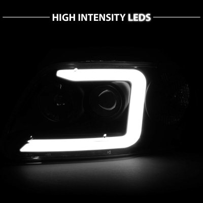 Ford Expedition 1997-2002 Black LED DRL Projector Headlights