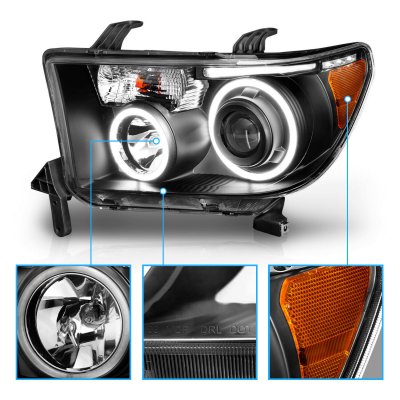 Toyota Sequoia 2008-2017 Black Projector Headlights LED Halo