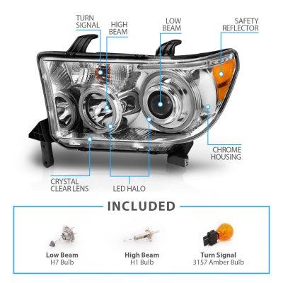 Toyota Sequoia 2008-2017 Projector Headlights LED Halo
