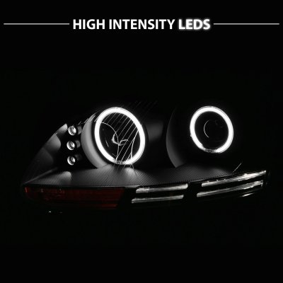 VW Rabbit 2006-2009 Black Projector Headlights LED Halo