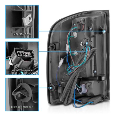 Chevy Silverado 2500HD 2007-2014 Black Full LED Tail Lights DRL Tube