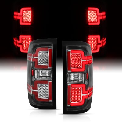 GMC Sierra 3500HD Dually 2015-2019 Black LED Tail Lights DRL Tube