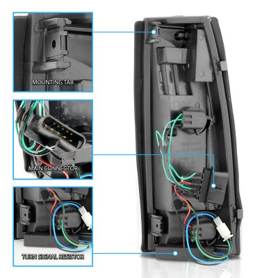 Chevy Tahoe 1995-1999 Black LED Tail Lights DRL Tube