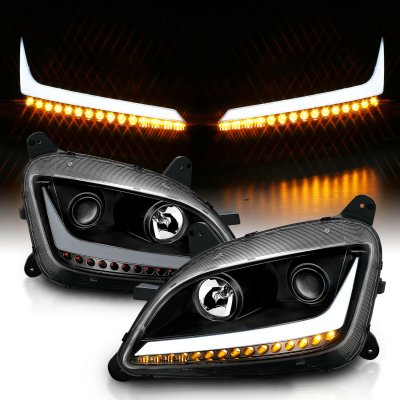 Projector Headlights W/ DRL Sequential For Peterbilt 579/589 2011-2019 (OEMASSIVE, Pair)