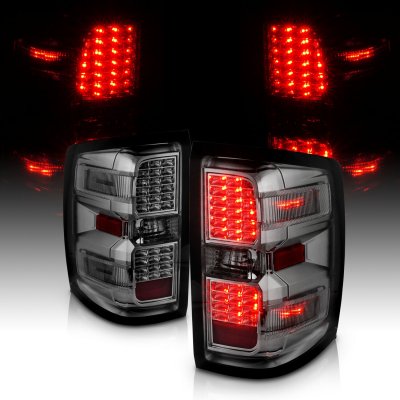 Chevy Silverado 1500 2014-2018 Smoked LED Tail Lights