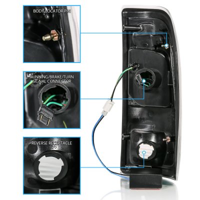 Ford F450 Super Duty 1999-2007 Black Smoked LED Tail Lights