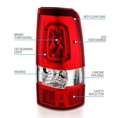 Chevy Silverado 2500HD 2001-2002 Halo LED Tail Lights